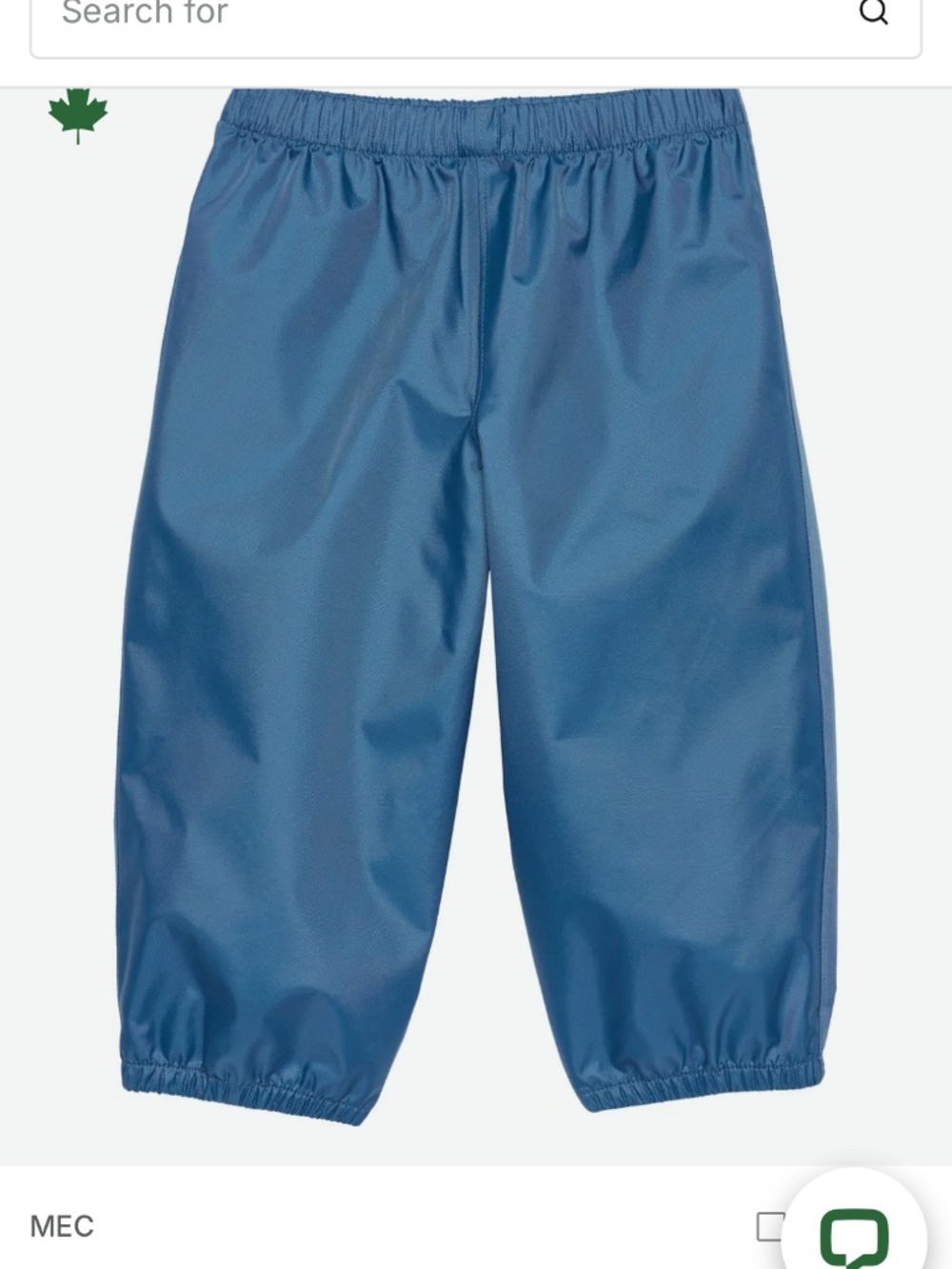 NWT MEC Heritage Rain Pants